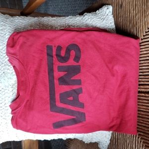 Van's red and black, long sleeve t-shirt, size M